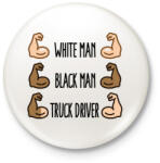 printfashion White Man, Black Man - Kitűző, hűtőmágnes - Fehér (3081000)