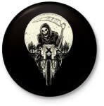 printfashion Kaszás motoron - Kitűző, hűtőmágnes - Fekete (3091017)