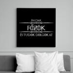 printfashion Főzök és tudok dolgokat - Vászonkép - Fekete (6649631)