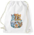 printfashion Macskák vs. vadmacskák - Sportzsák, Tornazsák - Fehér (16613514)