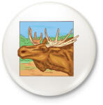 printfashion Jávorszarvas - Kitűző, hűtőmágnes - Fehér (12756682)