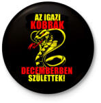 printfashion Decemberi Kobra - Kitűző, hűtőmágnes - Fekete (6052357)