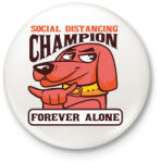 printfashion Kutya - forever alone - Kitűző, hűtőmágnes - Fehér (4309444)