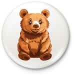 printfashion Grizzly medve - Kitűző, hűtőmágnes - Fehér (14750554)