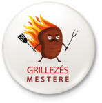 printfashion Grillezés mestere - Kitűző, hűtőmágnes - Fehér (6290389)