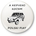 printfashion POLSKI FIAT - Kitűző, hűtőmágnes - Fehér (3080550)