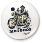 printfashion Motoros Nagyapa - Kitűző, hűtőmágnes - Fehér (6367091)