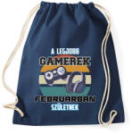 printfashion A legjobb Gamerek Februárban születnek - Sportzsák, Tornazsák - Sötétkék (11941552)
