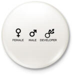 printfashion Developer - Kitűző, hűtőmágnes - Fehér (7242393)