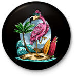 printfashion flamingo - Kitűző, hűtőmágnes - Fekete (13660178)