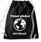 printfashion Think global - act local - Sportzsák, Tornazsák - Fekete (2475338)
