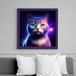 printfashion Galaxy Cat - Vászonkép - Lila (14002472)