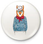 printfashion Mr. Fox - Kitűző, hűtőmágnes - Fehér (3079145)