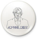 printfashion Johhny Depp - Vonalas - Kitűző, hűtőmágnes - Fehér (7295856)