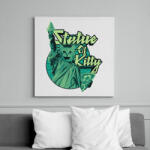 printfashion Cica szabadságszobor - Vászonkép - Fehér (6634475)