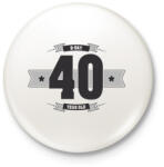 printfashion b-day-40-dark-lightgrey - Kitűző, hűtőmágnes - Fehér (3076393)