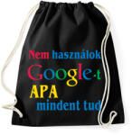printfashion Apa mindent tud - Sportzsák, Tornazsák - Fekete (2411552)