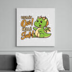 printfashion Helló suli! - Kis sárkány - Vászonkép - Fehér (13567789)