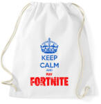 printfashion Keep Calm Fortnite - Sportzsák, Tornazsák - Fehér (1095341)