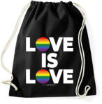printfashion LOVE IS LOVE - humanista - LMBT / LMBTQI (128) - Sportzsák, Tornazsák - Fekete (3910428)