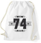 printfashion b-day-74-dark-lightgrey - Sportzsák, Tornazsák - Fehér (515870)