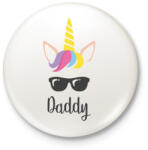 printfashion Unicorn Daddy - Kitűző, hűtőmágnes - Fehér (3081070)