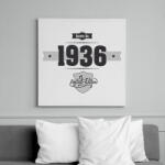 printfashion born-in-1936-(dark&lightgrey) - Vászonkép - Fehér (6622530)