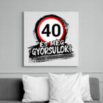 printfashion 40 és még gyorsulok - Vászonkép - Fehér (12852499)