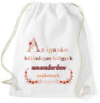 printfashion szülinap november virágos - Sportzsák, Tornazsák - Fehér (16839139)