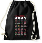printfashion Formula 1 - 2024 versenynaptár - Sportzsák, Tornazsák - Fekete (14431893)