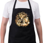 printfashion Oroszlán család - Kötény - Fekete (4939211)