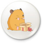 printfashion Hörcsög ajándékkal - Kitűző, hűtőmágnes - Fehér (14491224)