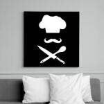 printfashion Séf logó - Vászonkép - Fekete (6649629)