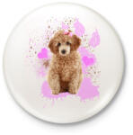 printfashion pudli - Kitűző, hűtőmágnes - Fehér (3080968)