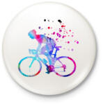 printfashion Bike - Kitűző, hűtőmágnes - Fehér (3080304)