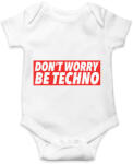 printfashion Don't worry, Be techno - Baba Body - Fehér (1804301)