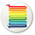 printfashion Szivárvány Kutya - Kitűző, hűtőmágnes - Fehér (3077838)