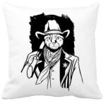printfashion Cowboy macska - Párnahuzat, Díszpárnahuzat - Fehér (4061366)