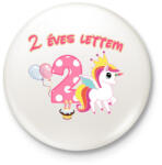 printfashion Unikornis szülinap, egyedi évszámmal - Kitűző, hűtőmágnes - Fehér (3080179)