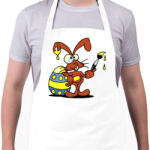 printfashion Mr. Rabbit fest - Kötény - Fehér (4910497)