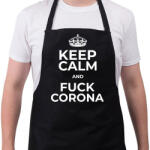 printfashion FUCK CORONA - Kötény - Fekete (10445020)