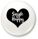 printfashion Boldog szingli - Kitűző, hűtőmágnes - Fehér (3076436)