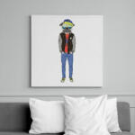 printfashion Hipster Pug - Vászonkép - Fehér (6627076)