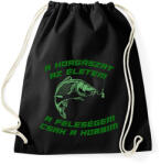 printfashion A horgászat az életem - Sportzsák, Tornazsák - Fekete (2613797)