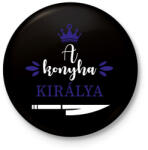 printfashion A konyha királya - Kitűző, hűtőmágnes - Fekete (16350792)