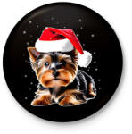 printfashion Yorkie kutyus a hóban - Kitűző, hűtőmágnes - Fekete (15214806)