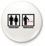 printfashion VW Problem Solved - Kitűző, hűtőmágnes - Fehér (3081121)