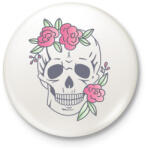 printfashion skull - Kitűző, hűtőmágnes - Fehér (4760141)