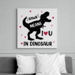 printfashion Szeretlek - Dinoszauruszul - Vászonkép - Fehér (11644441)