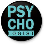 printfashion Psycho-logist - Kitűző, hűtőmágnes - Fekete (11635067)